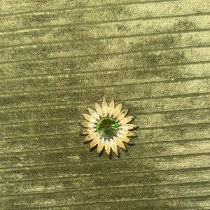 Vintage Green and Gold Sunflower Brooch